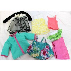 18" Doll Clothing 7 pc Lot Dress Tank Jacket Skirt Bikini Bottom